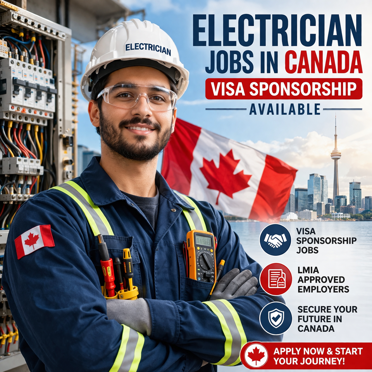 Electrician jobs with visa sponsorship in Canada