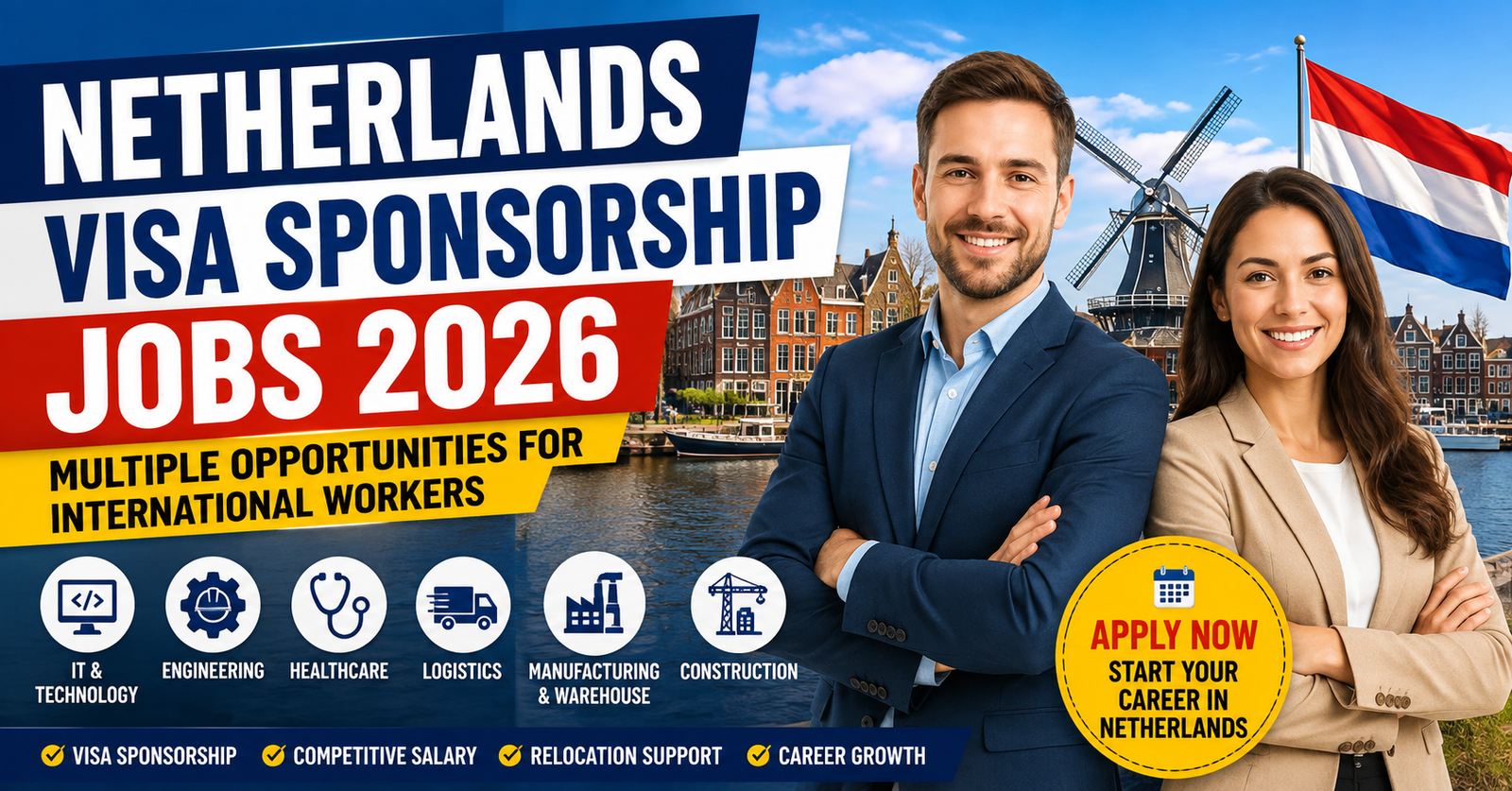 Netherlands visa sponsorship jobs 2026 for international workers