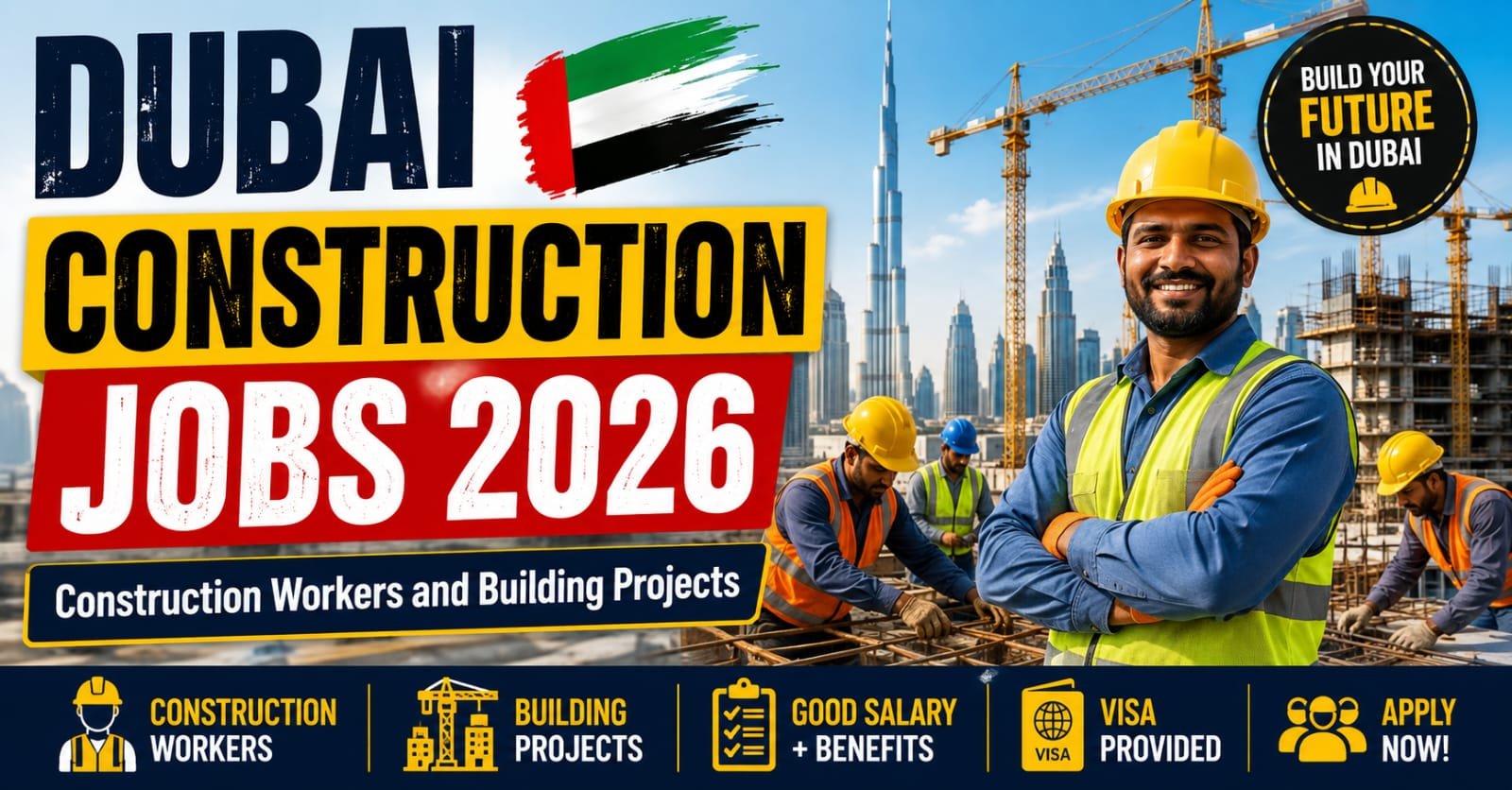 Dubai Construction Jobs 2026 – Construction Workers and Building Projects