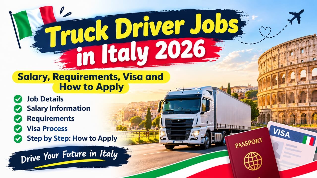 Truck driver jobs in Italy 2026 with salary requirements and visa guide